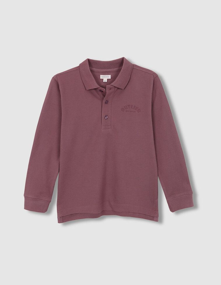 Polo en piqué avec motif tête de mort violet Polo en piqué avec motif tête de mort violet