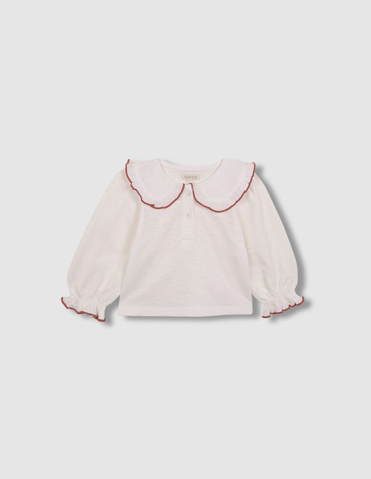 T-shirt à col blanc