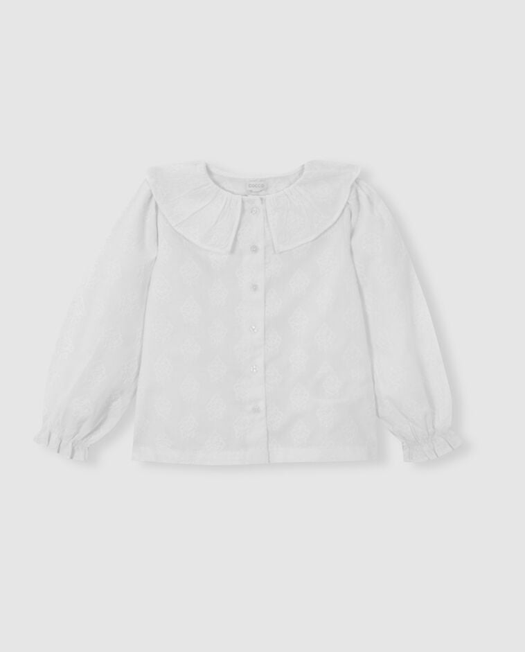 Blusa bianca con ricami bambina