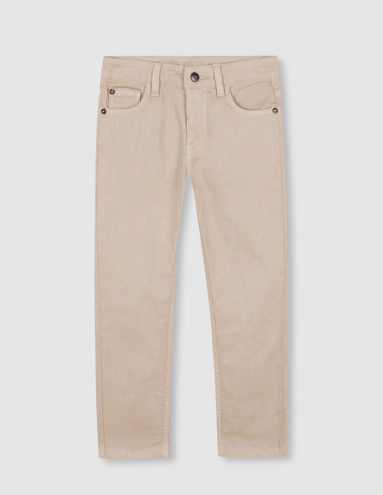 Pantalone cinque tasche in twill color pietra