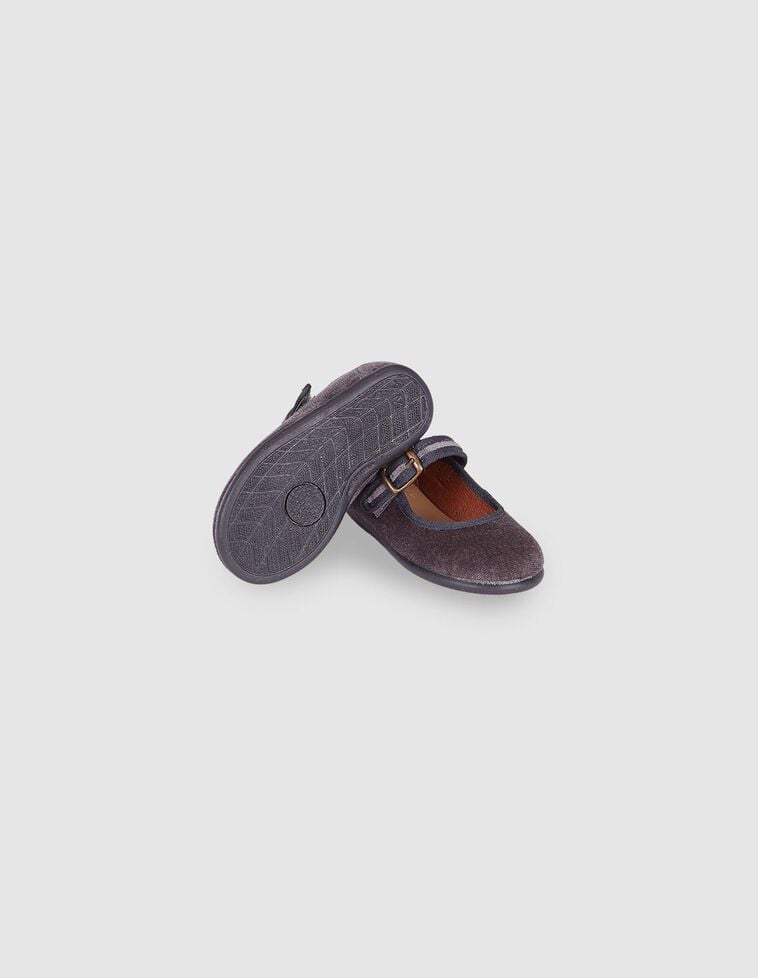 Ballerines en velours gris