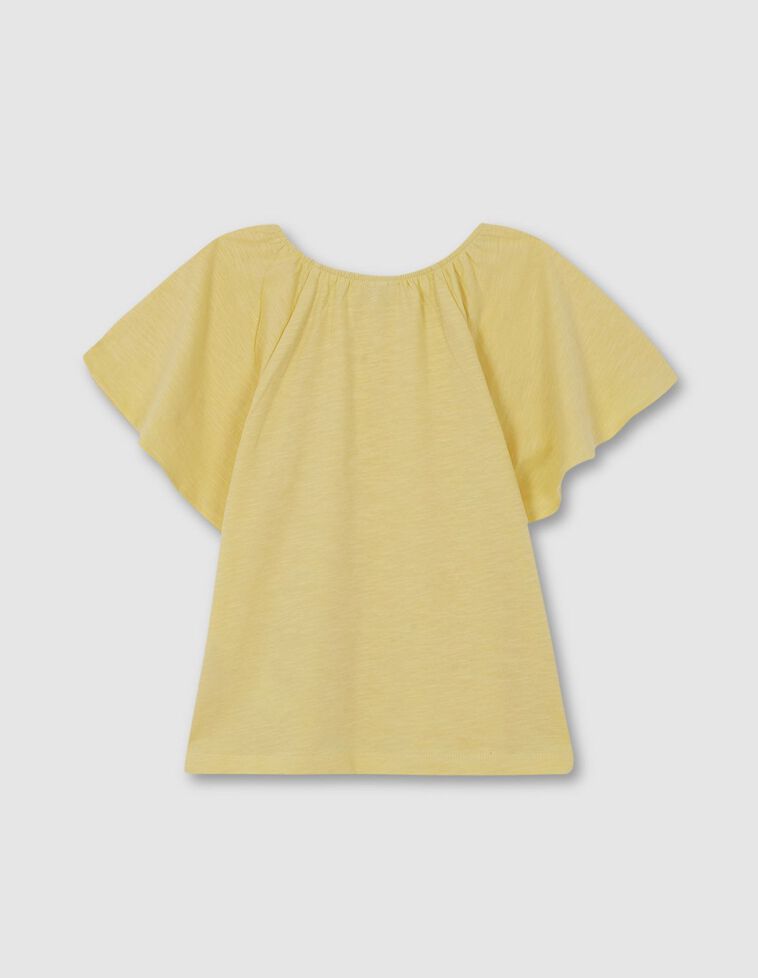 Maglietta con collo elastico color giallo chiaro