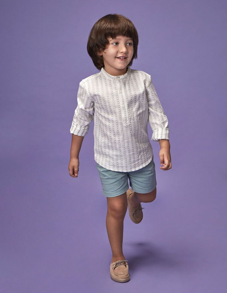 Chemise dobby blanche