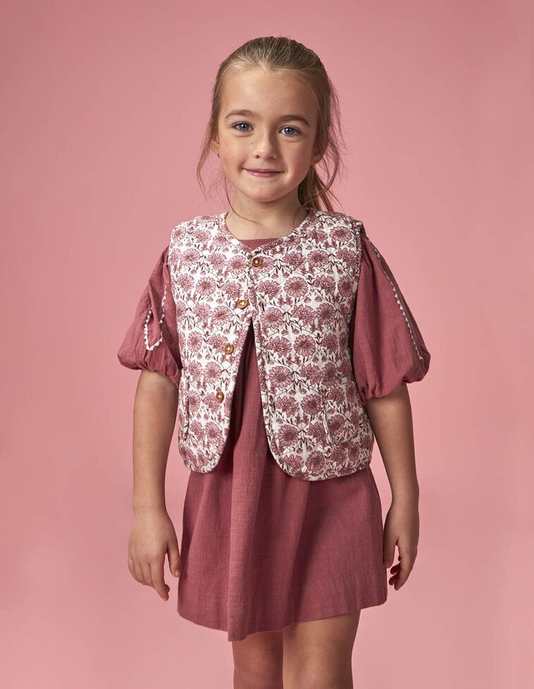 Gilet matelassé réversible rose