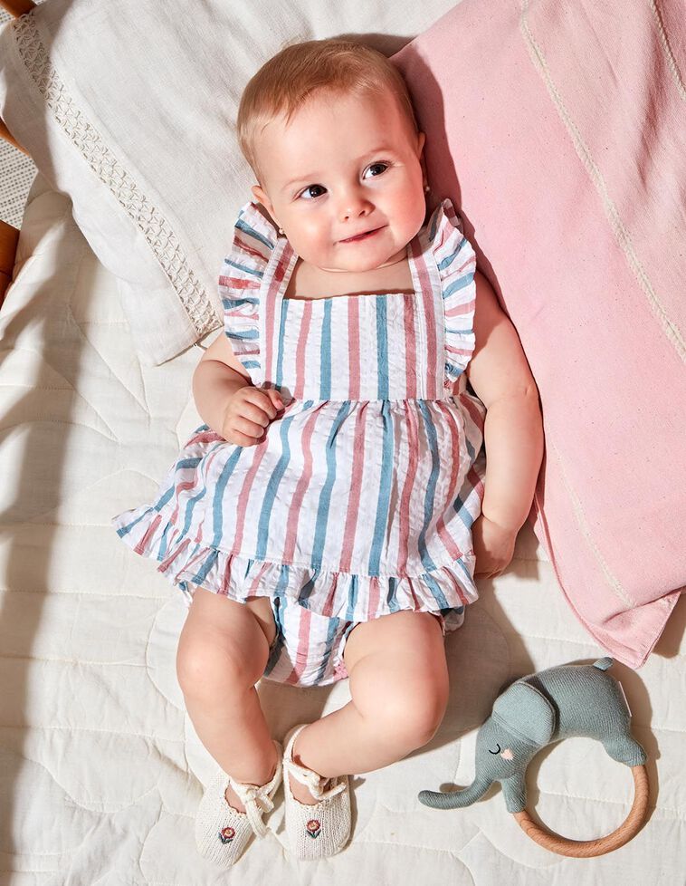 Bedrucktes Kleid in Weiß