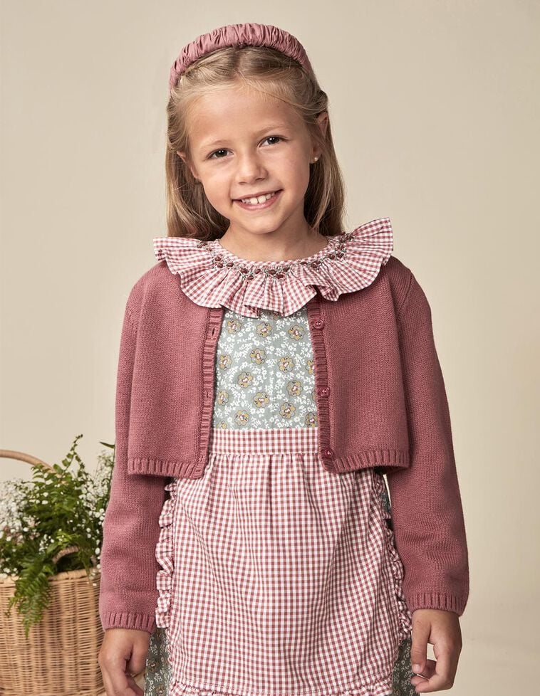 Veste basique courte rose