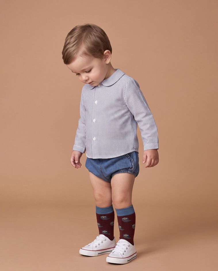 Chemise oxford &agrave; rayures bleues b&eacute;b&eacute;