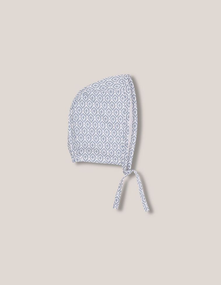 Cuffietta con stampa azzurro