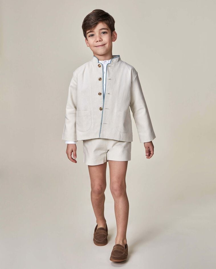 Veste en lin coloris pierre