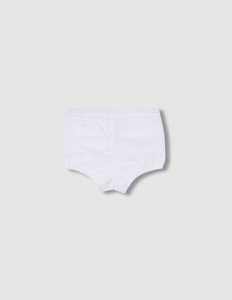 Bermudas de sarja de algodão na cor branco