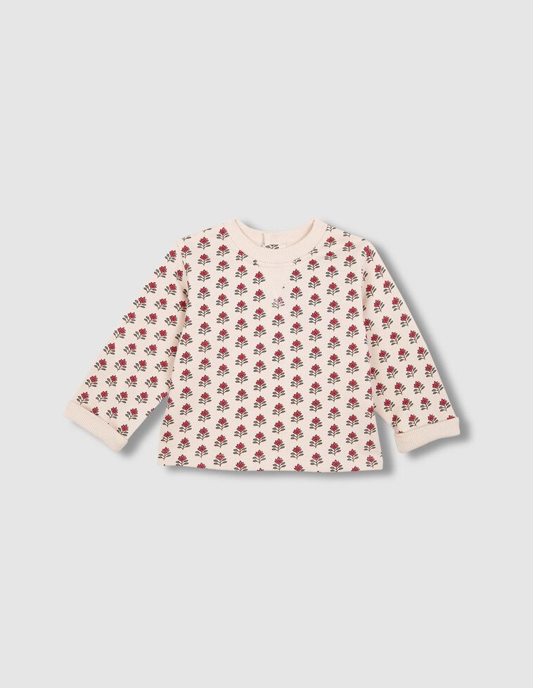 Sweat imprimé écru