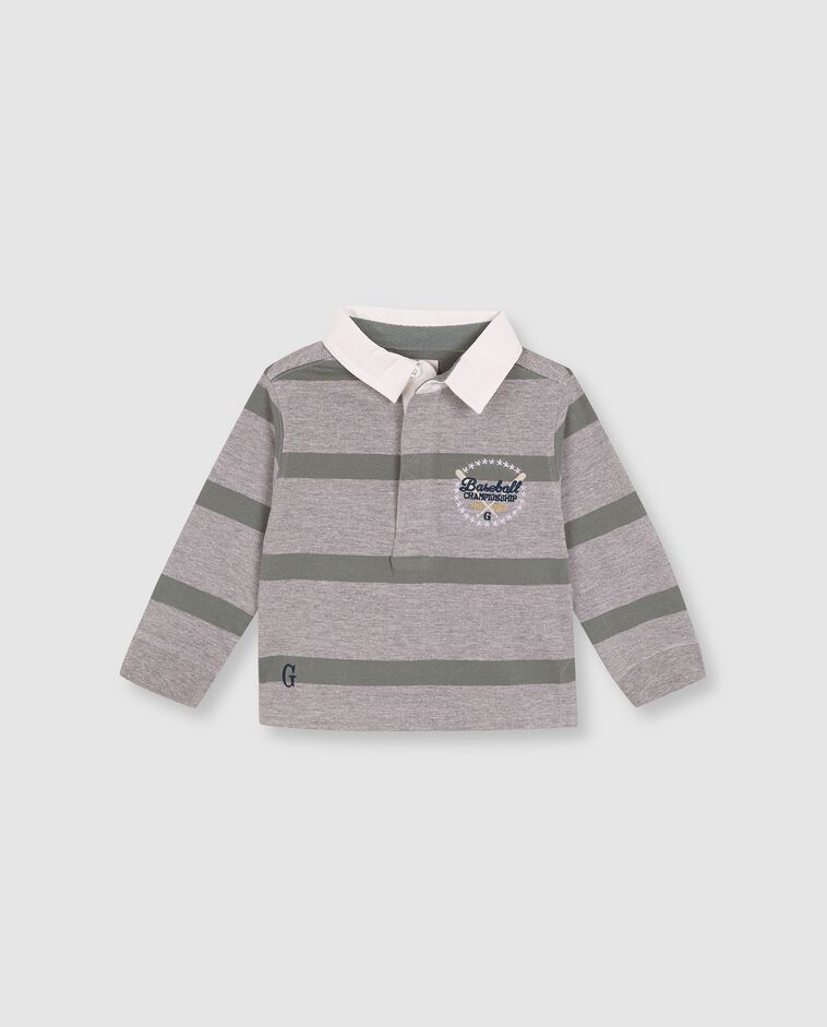 Polo gris avec broderie b&eacute;b&eacute;