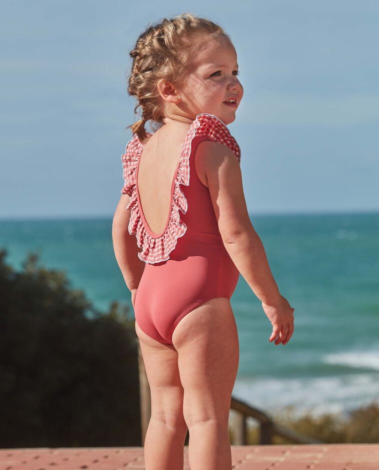 Maillot de bain uni rose