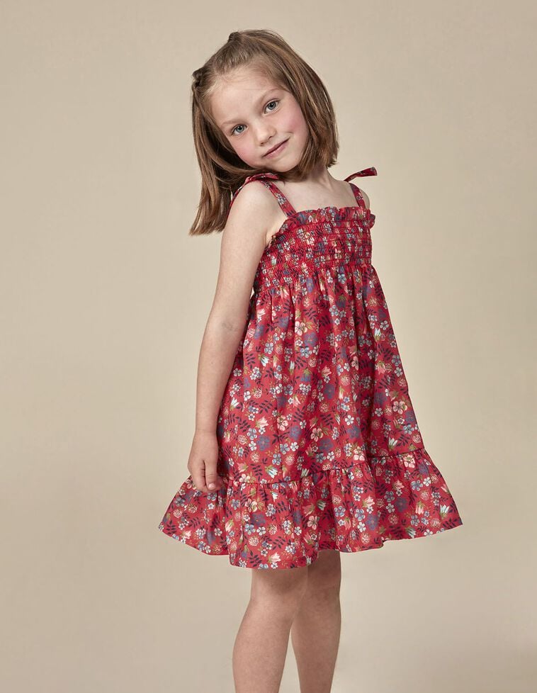 Vestido estampado liberty banho rosa