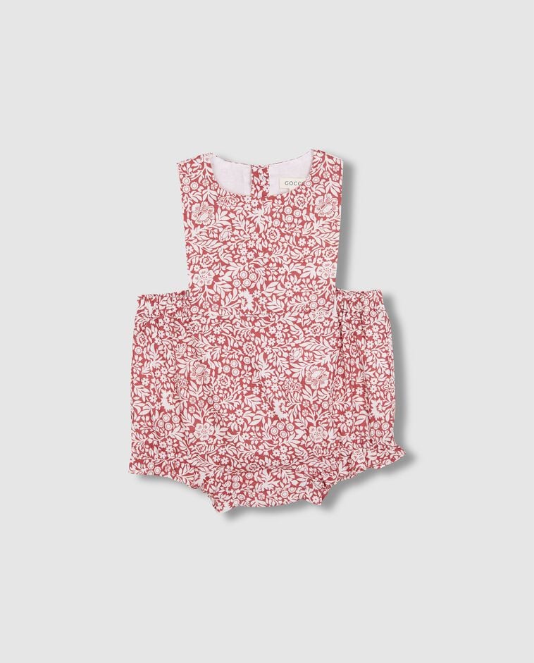 Coprifasce stampata in lino senza maniche rosa