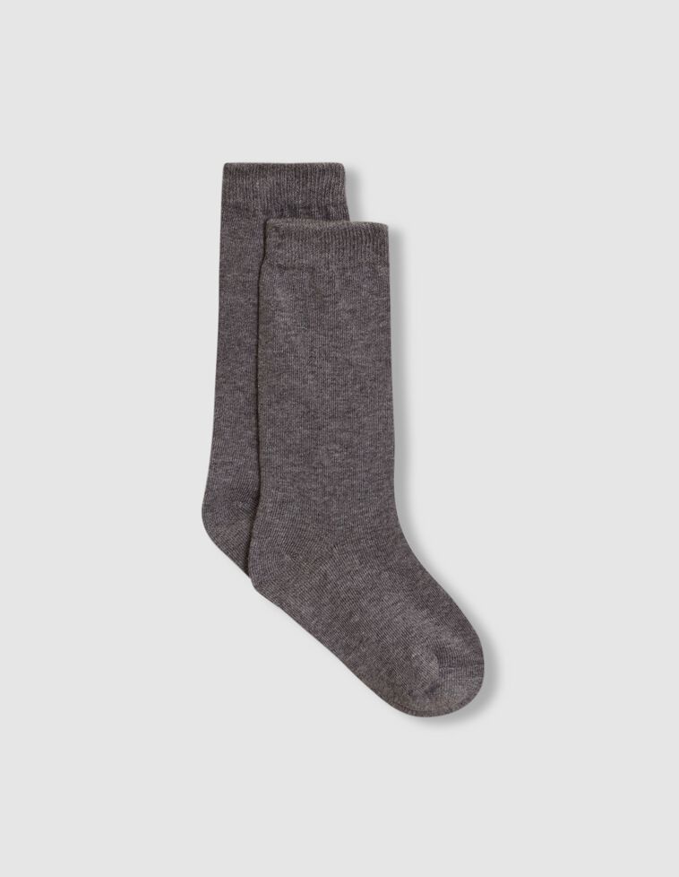 Chaussettes unies grises