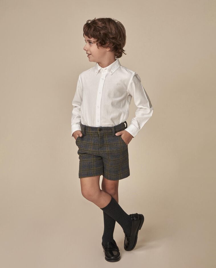 Short gris &agrave; carreaux gar&ccedil;on