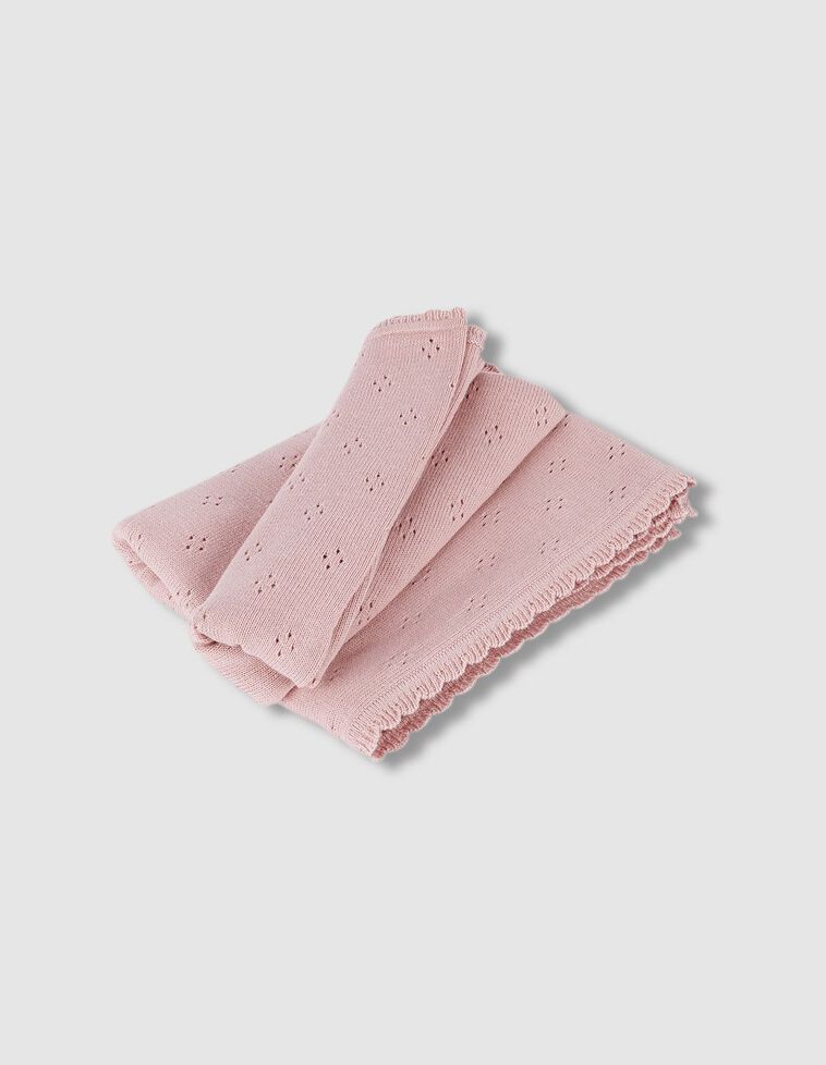 Scialle traforato color rosa antico