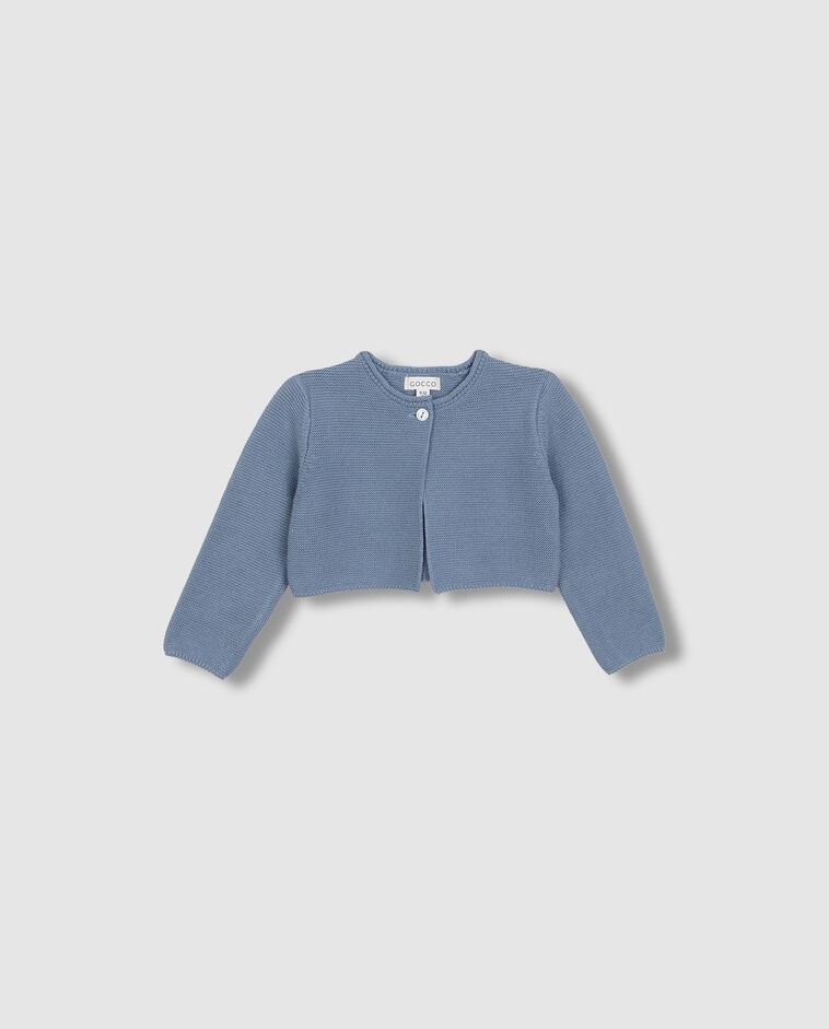 Veste courte en point mousse gris