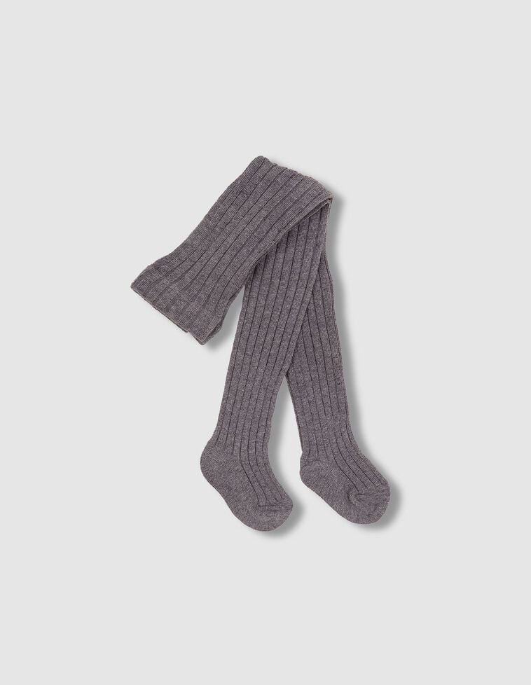 Collants basiques côtelés gris