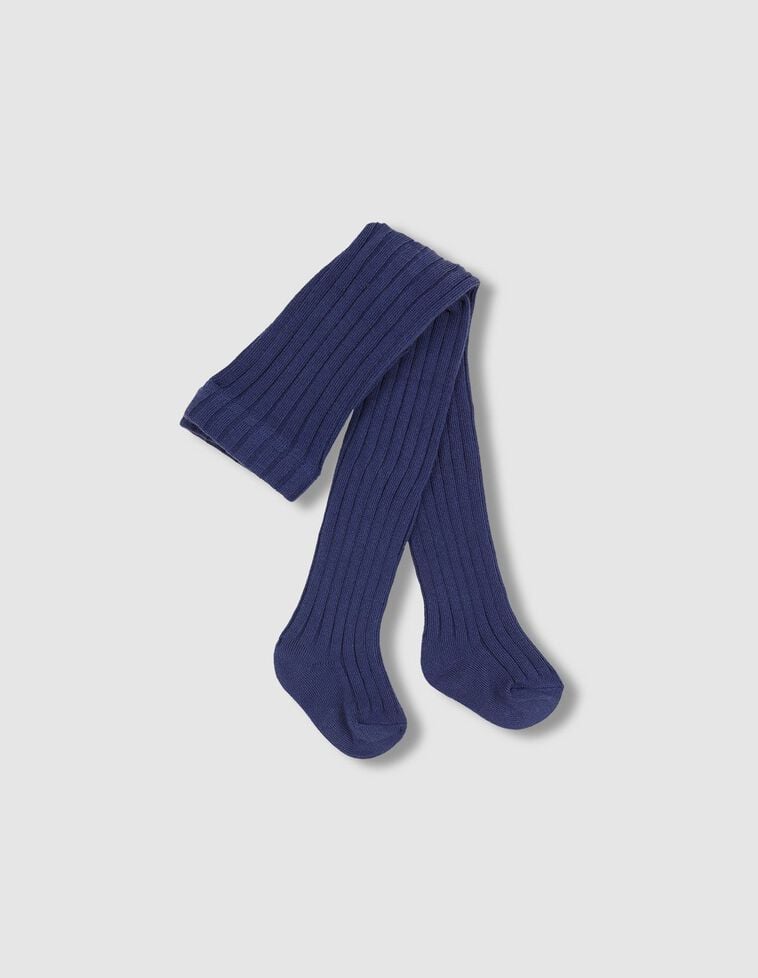 Collants côtelés bleus