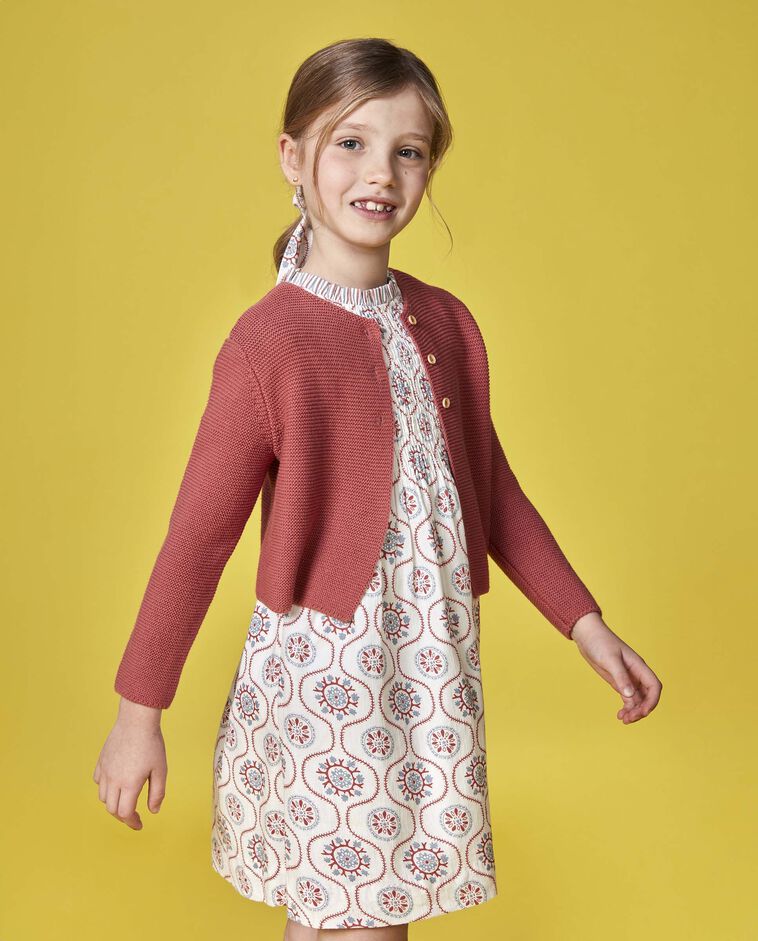 Cardigan en maille manches longues rose