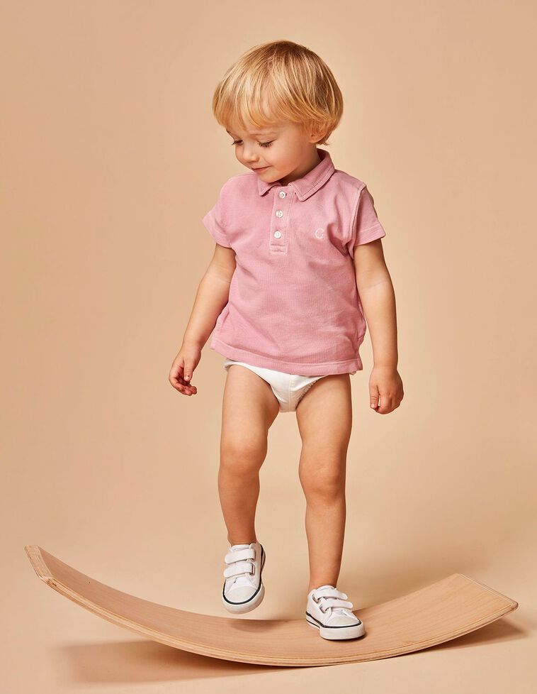 Polo in piqué color rosa 