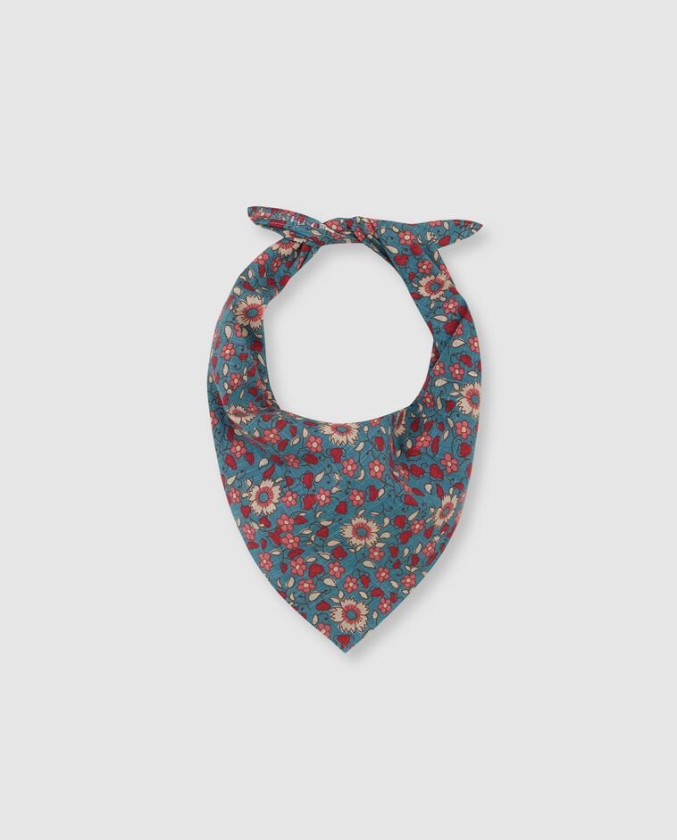 Foulard imprim&eacute; bleu