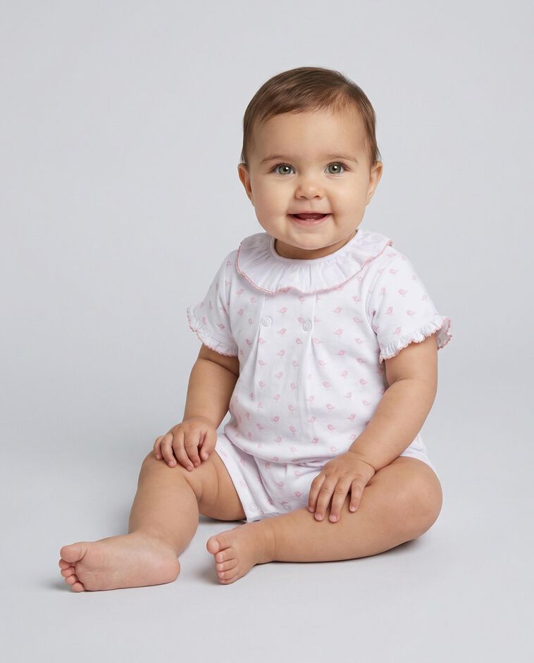 Pyjama b&eacute;b&eacute; court rose