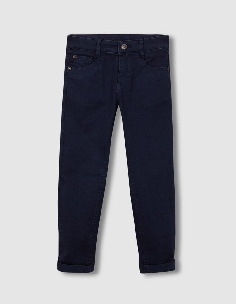 Pantaloni 5 tasche in twill blu
