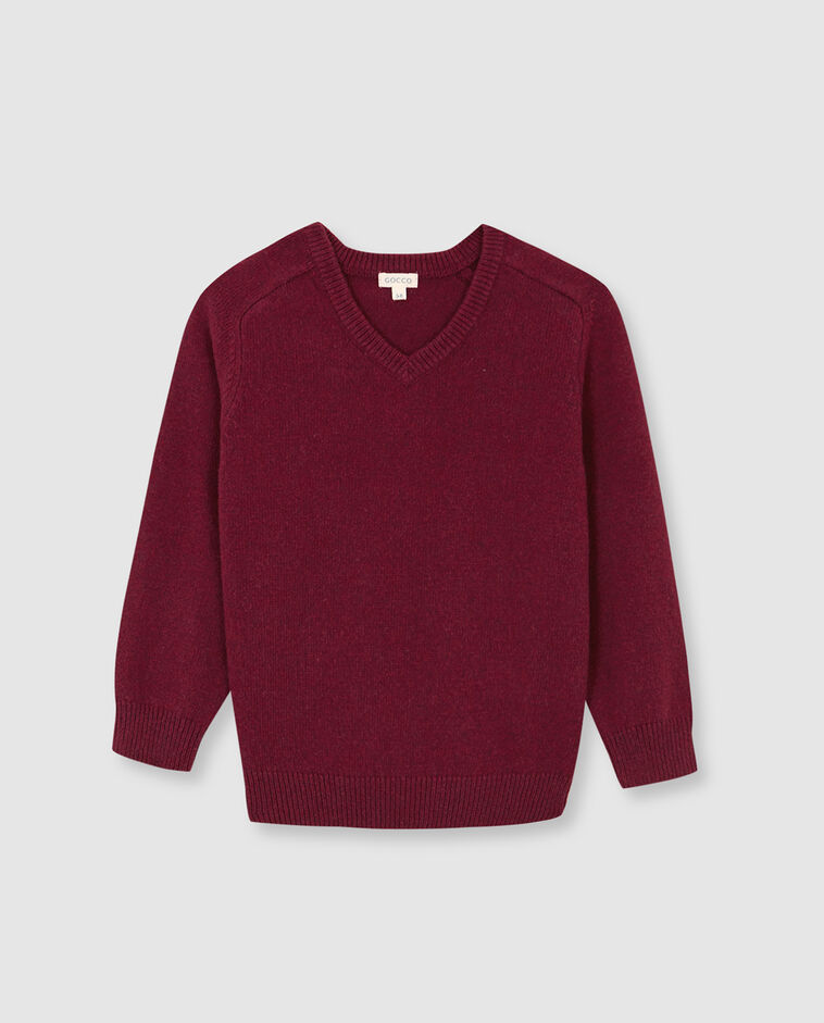 Pull rose col V gar&ccedil;on