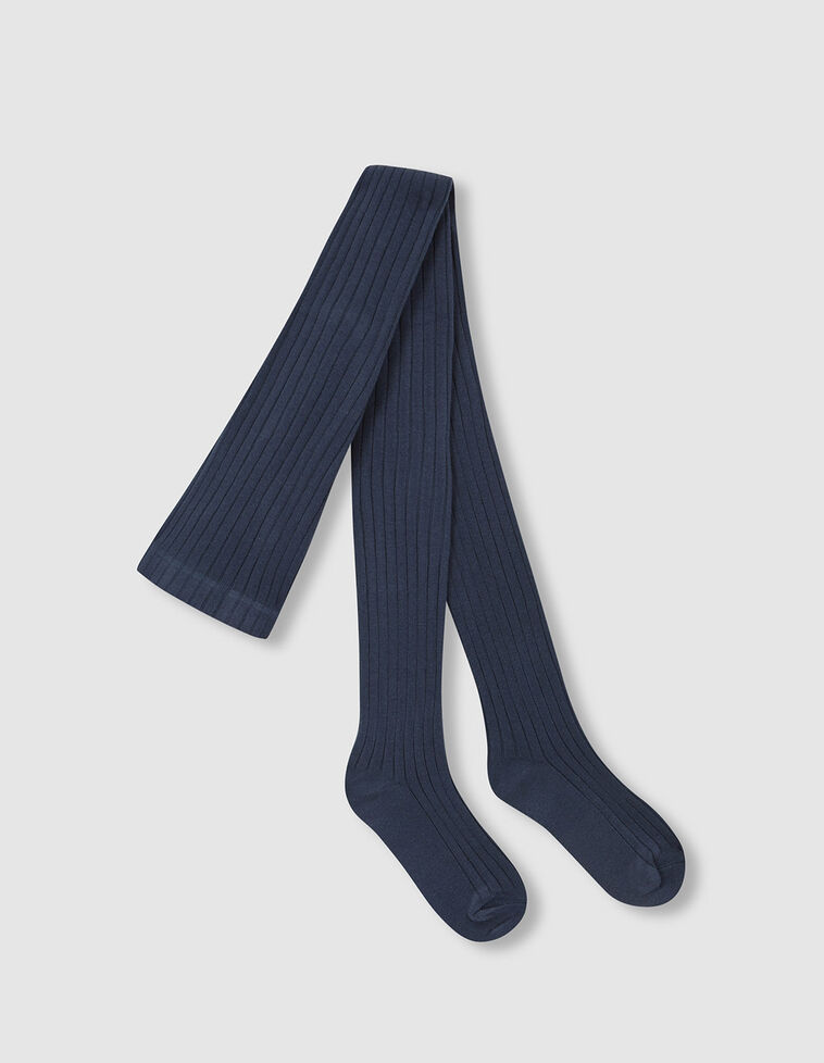 Collants basiques côtelés vert pétrole