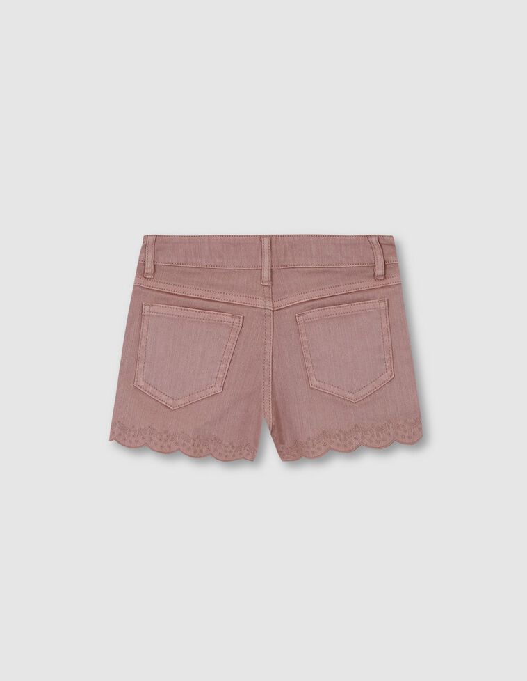 Pantaloncino openwork color rosa antico