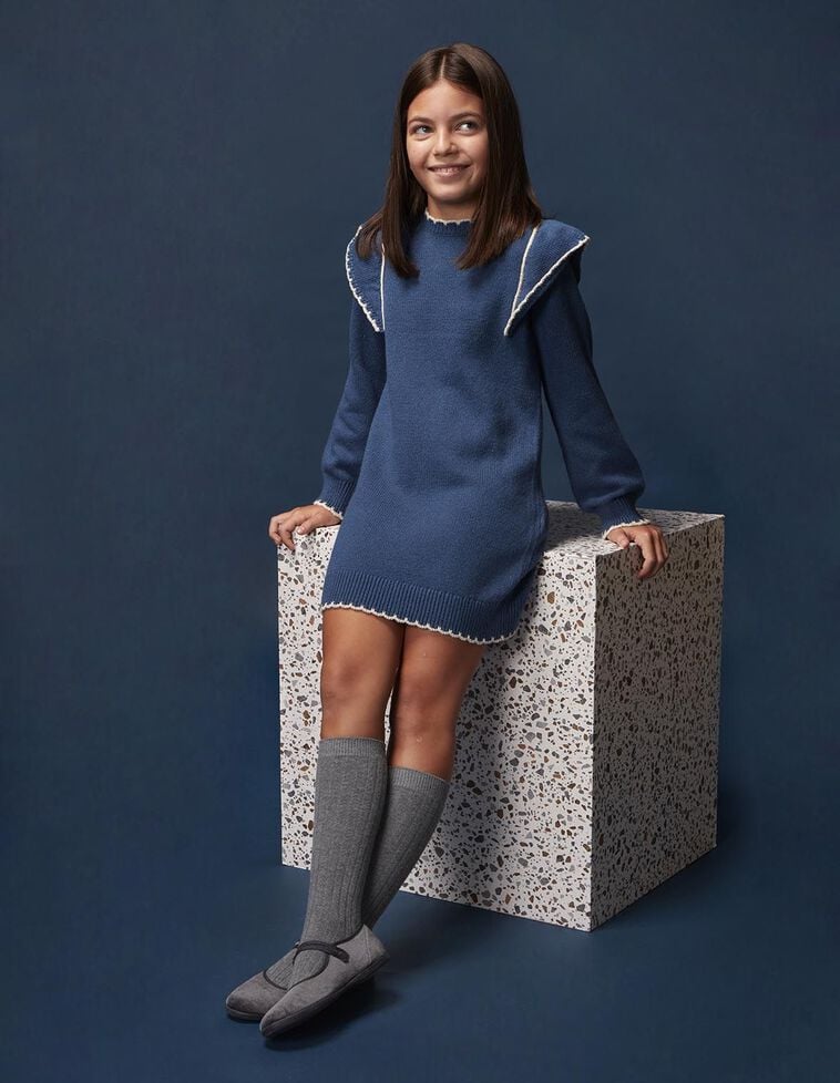 Vestito in maglia blu