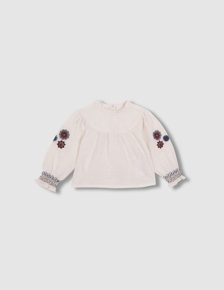 Blouse avec broderie blanche