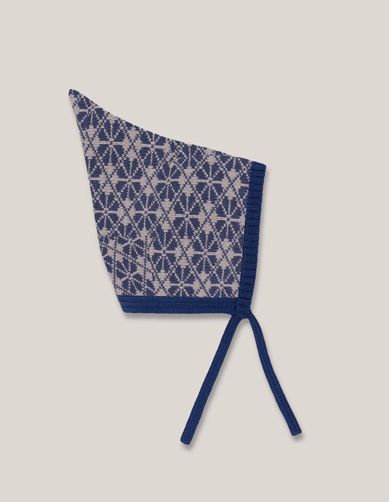 Capuche en tricot bleu