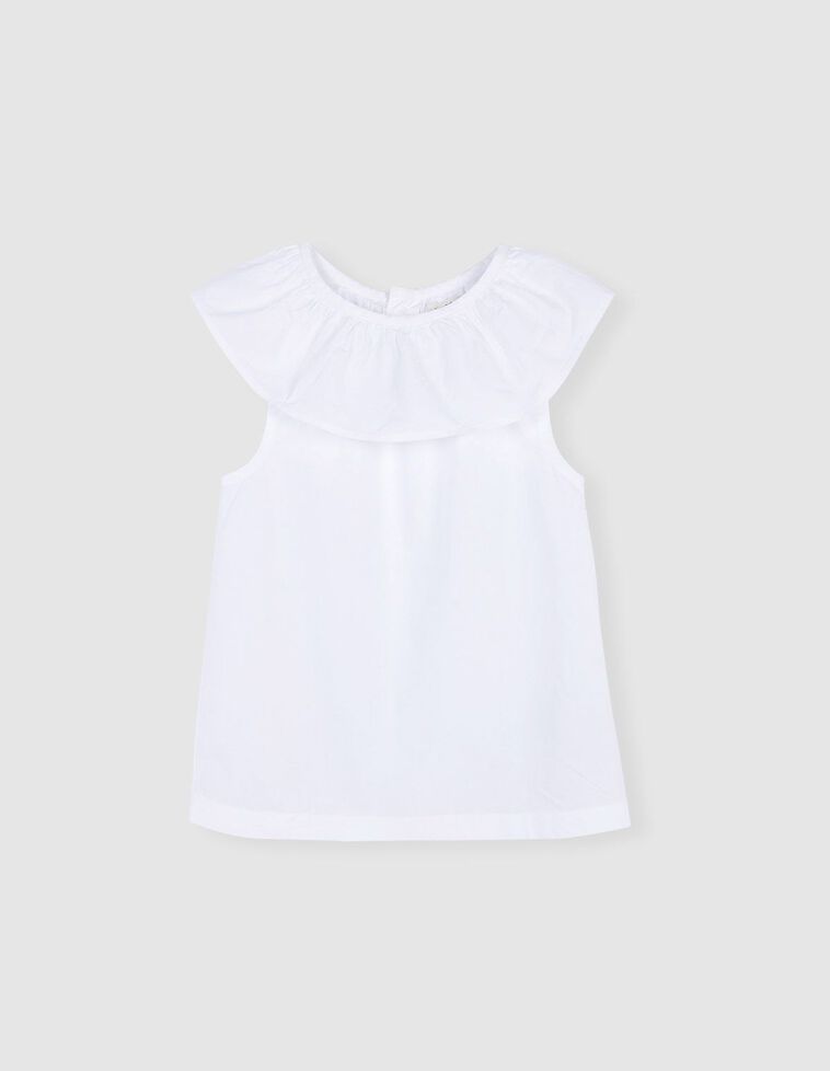 Maglia con collo a balze bianco