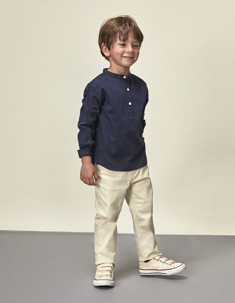 Camicia Blu Marino Slavato