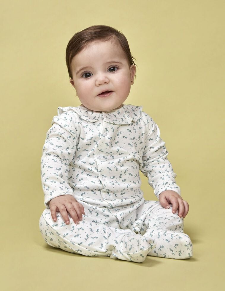 Pyjama imprimé fleuri vert