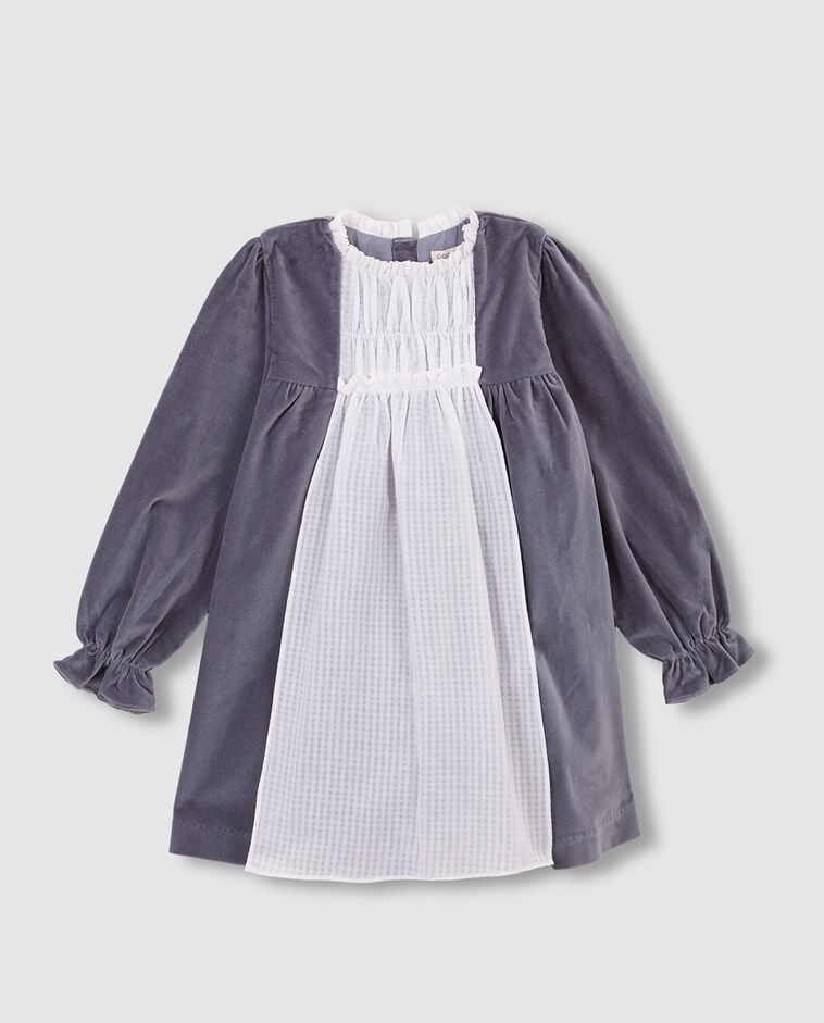Vestido azul de veludo menina