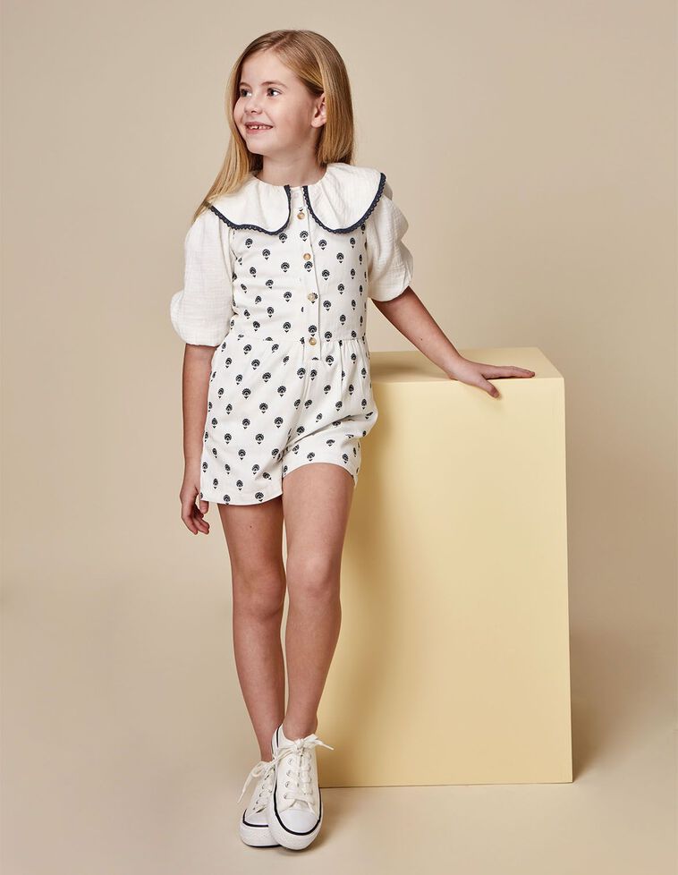 Macacão estampado branco