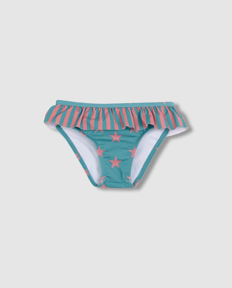 Culotte &agrave; &eacute;toiles bleu-vert