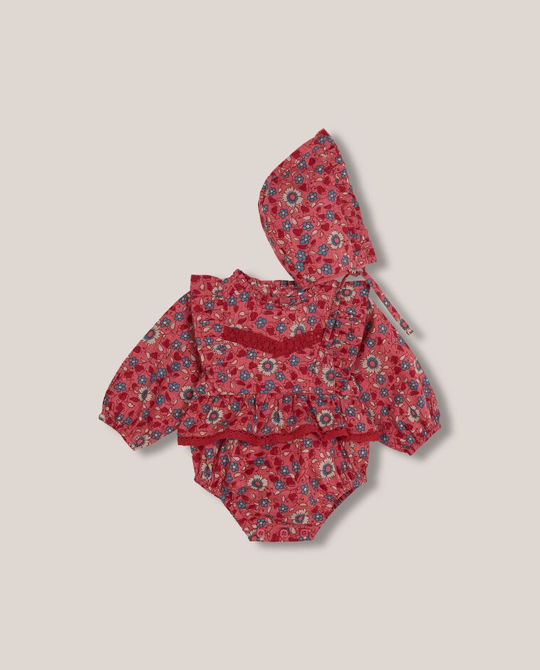 Ensemble &agrave; fleurs corail