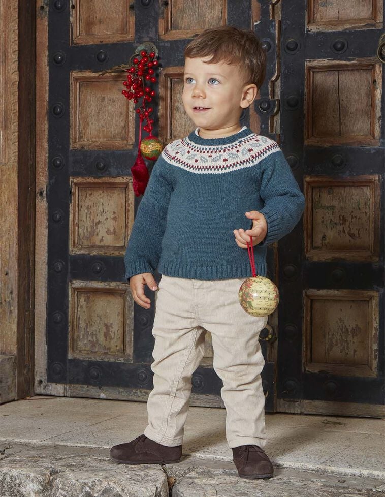 Pull à motif grec vert Pull à motif grec vert