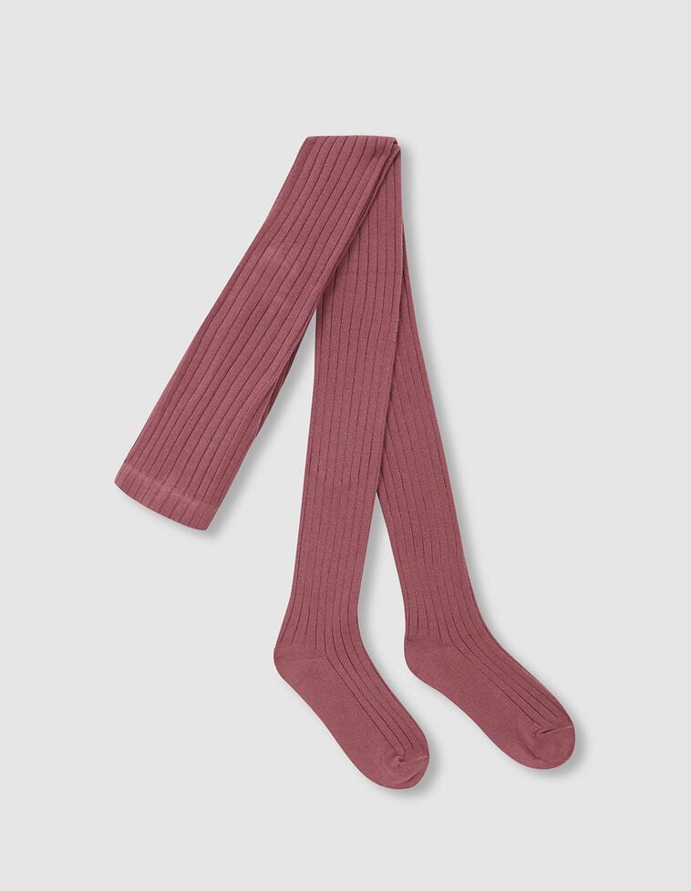 Collants basiques côtelés violets
