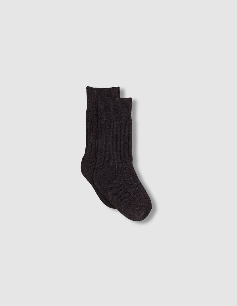 Chaussettes côtelées grises