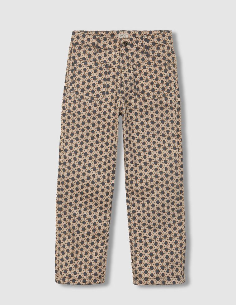 Pantalon en sergé imprimé gris