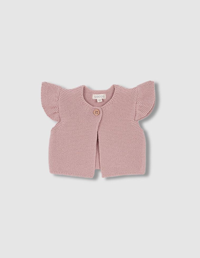 Colete com folho cor de rosa velho
