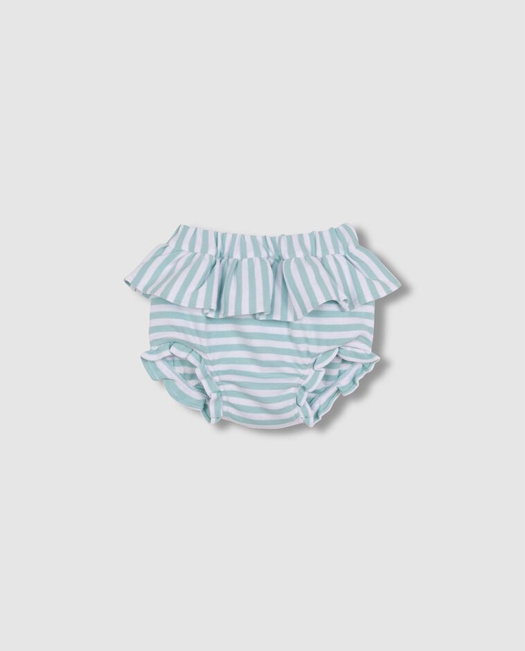 Culotte bouffante &agrave; rayures verte