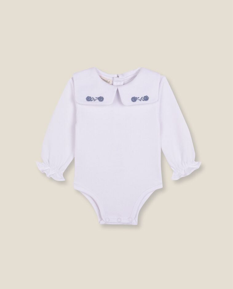 Body blanc manches longues nouveau-n&eacute;